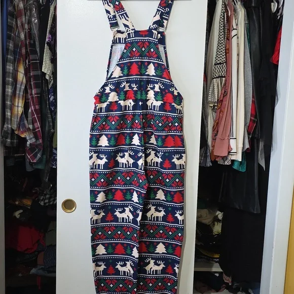 Christmas Party Naughty Reindeer Overalls - Picture 11 of 12